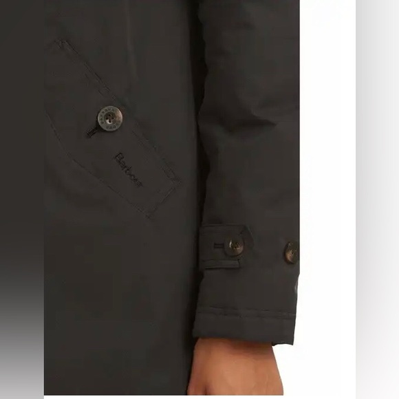 Barbour Women's Black Braan Waterproof Hooded Parka Coat NWT Size 6 - Picture 6 of 6